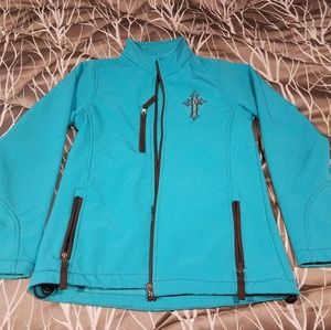 Cowgirl hardware soft shell cross jacket